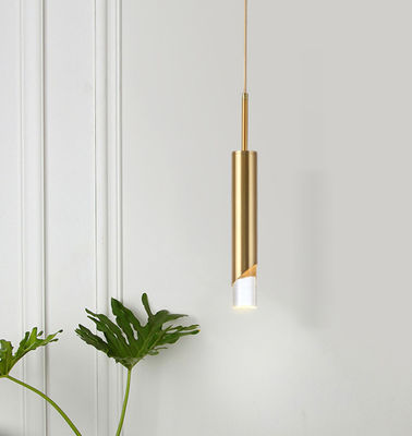 Szklana metalowa długa smukła nowoczesna lampa wisząca LED złota i czarna