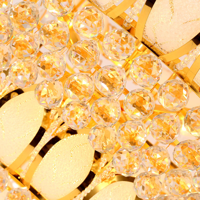 Złote szkło E14 Led Crystal Lampa wisząca 2700k Kryształowe lampy sufitowe