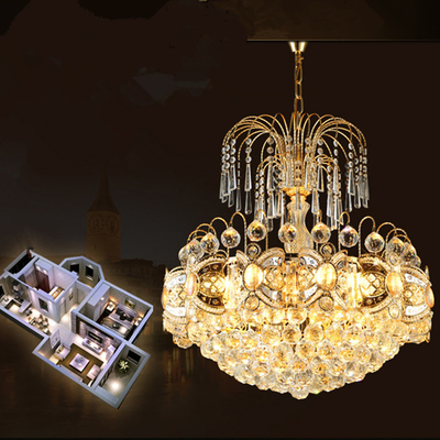 Salon Hotel Lobby E14 Kryształowa lampa wisząca 80Ra Wysokość 520mm