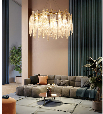 Salon Luksusowa kryształowa lampa wisząca G9 LED AC265V