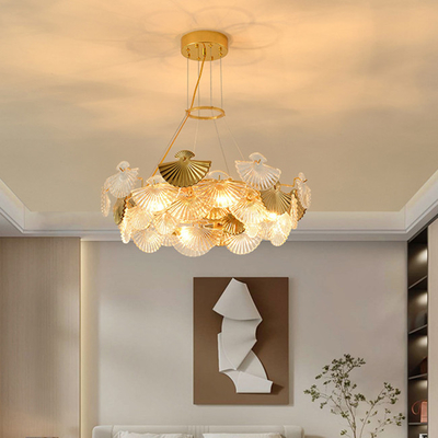 Nowoczesna luksusowa lampa sufitowa wisząca 3500K Szklana wisząca kryształowa lampa sufitowa