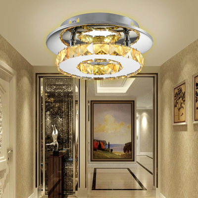 Jasna kryształowa sypialnia wewnętrzna lampa sufitowa LED 265V Dia 20cm