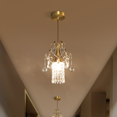 Niestandardowe mieszkanie Nowoczesna kryształowa złota lampa wisząca D23 * H30cm