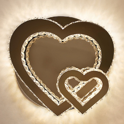 Kryty romantyczna sypialnia Nowoczesna kryształowa lampa w kształcie serca w kształcie serca