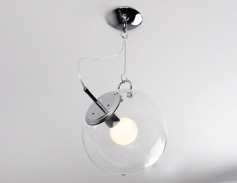 E27 25cm CE Nowoczesna metalowa szklana lampa wisząca do salonu